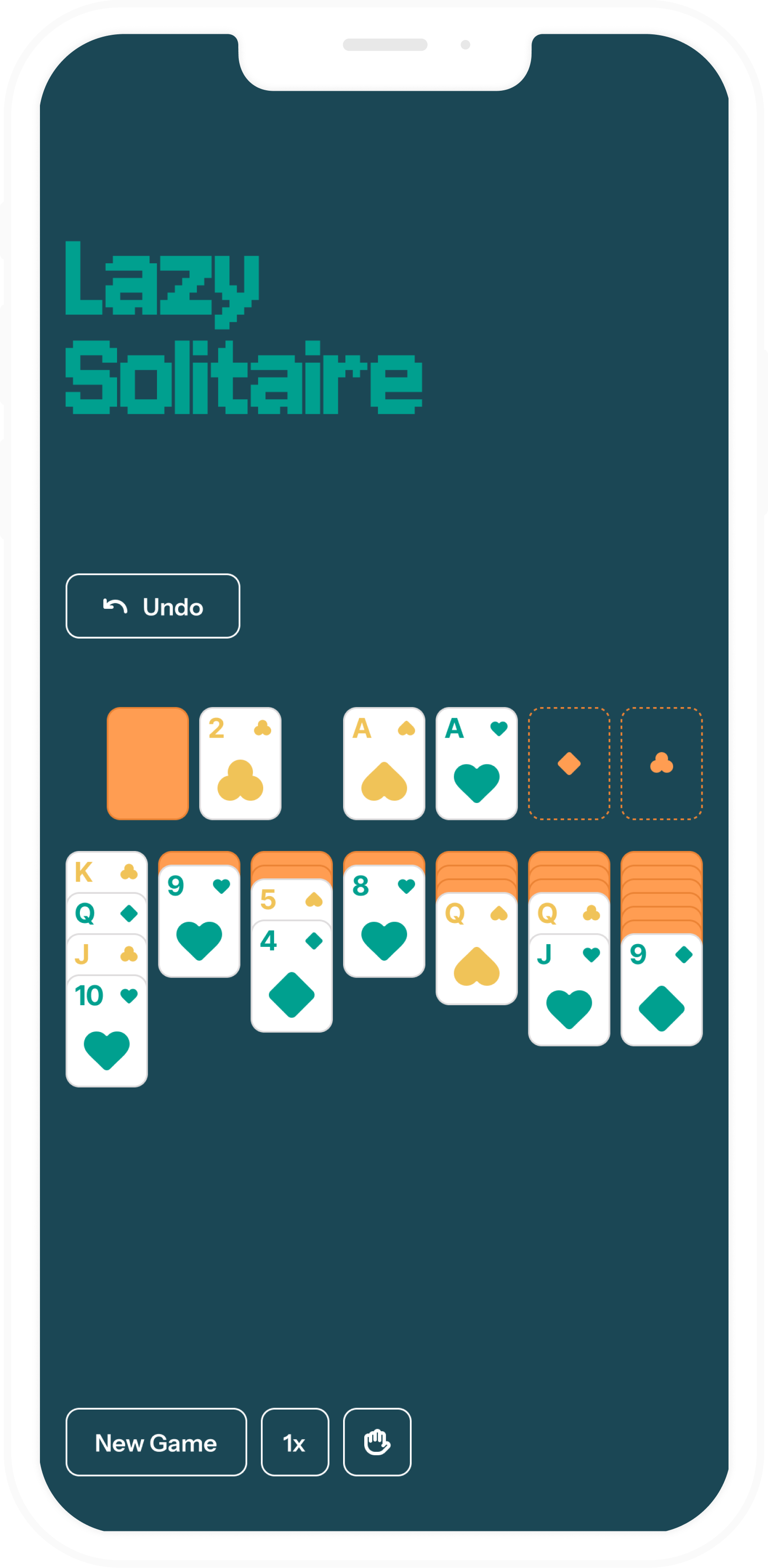 Lazy Solitaire Dark Teal Theme